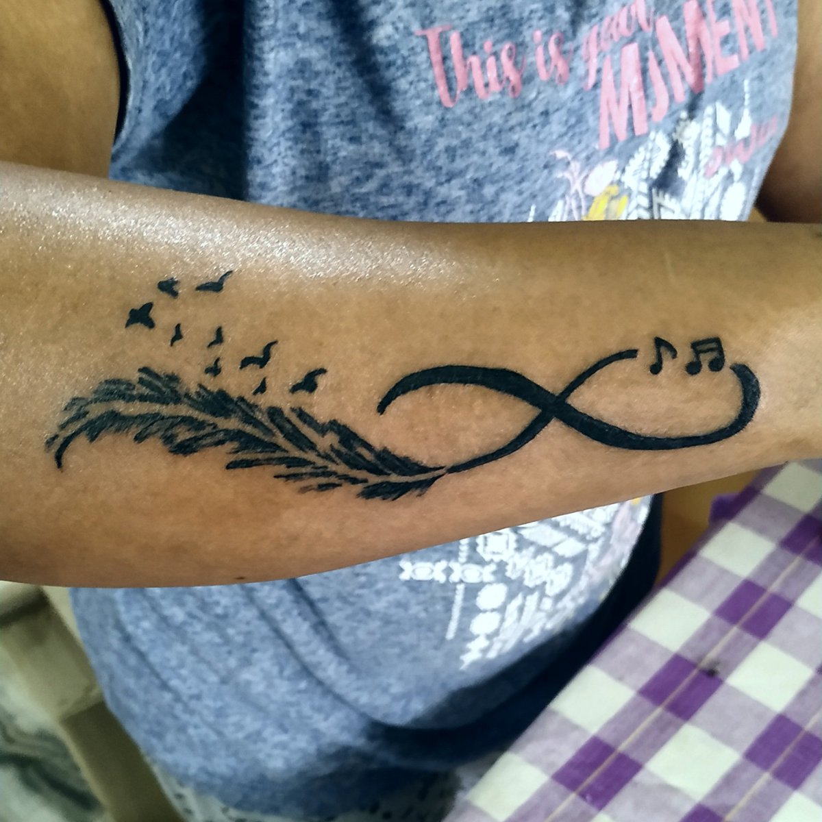 artsbyswami's tweet photo. 10𝙩𝙝 𝙘𝙡𝙞𝙚𝙣𝙩 𝙙𝙤𝙣𝙚,
 New tattoo work, Infinity tattoo with music symbols,wings and bird's. 
Get yourself inked at your home in Agra.
 𝙁𝙞𝙧𝙨𝙩 10 𝙬𝙞𝙡𝙡 𝙜𝙚𝙩 10% 𝙤𝙛𝙛.
Offer valid from 1st sept to 28th Sept only.
#infinitytattoo #tattoo #tattooart #tattooartist https://t.co/VzxFuYttXh
