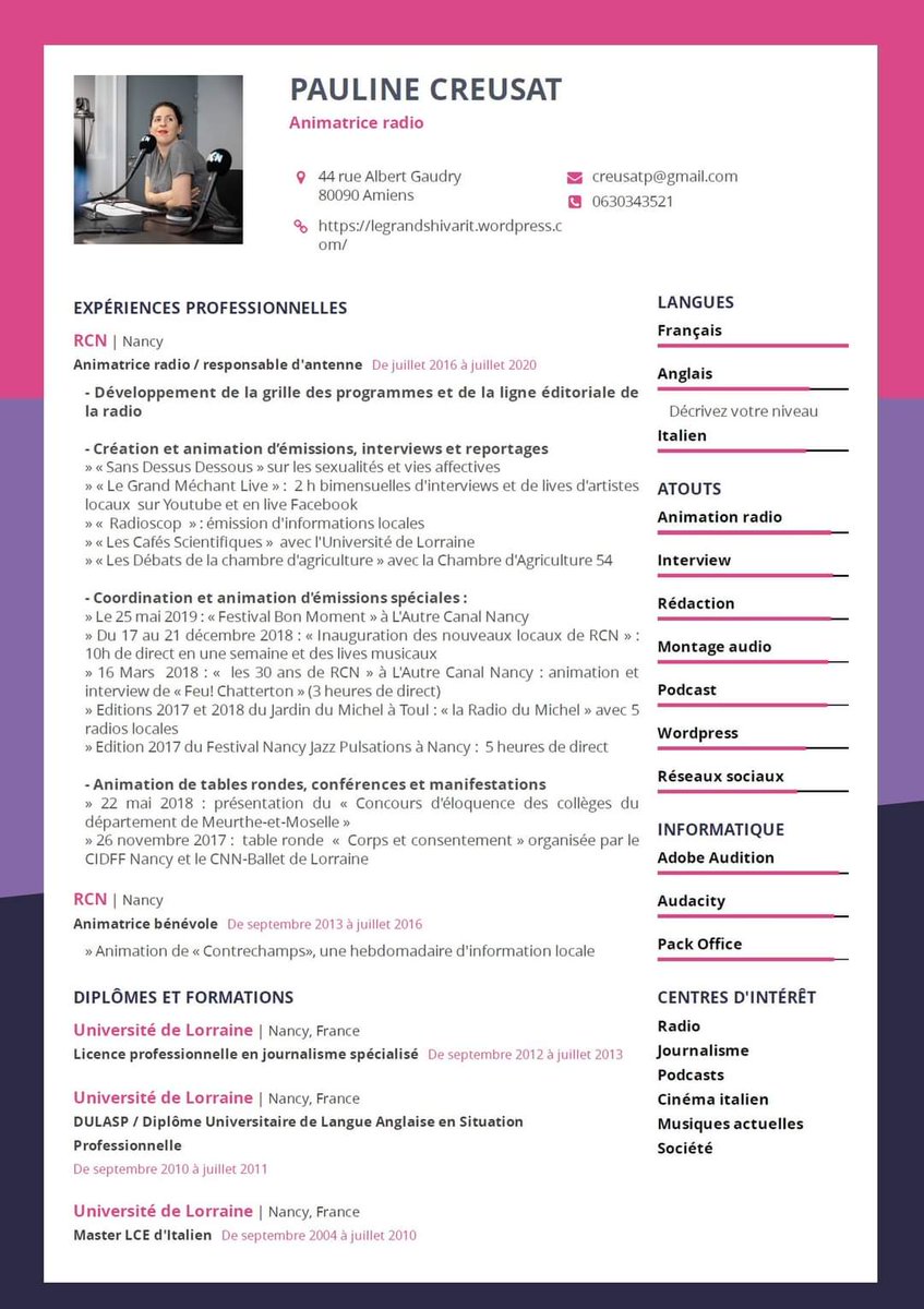 AliceLabrousse's tweet photo. Une amie de longue date cherche du travail à #Amiens, si quelqu'un connait quelqu'un... #animation #radio #journalisme #presseécrite https://t.co/Y2IwJSWApb