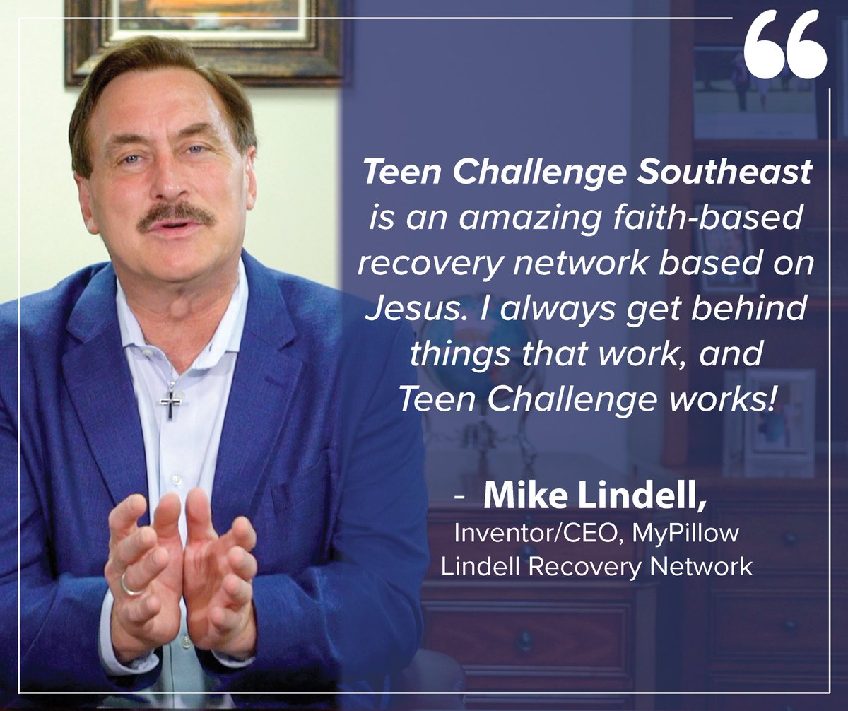 realMikeLindell's tweet photo. The Lindell Recovery Network is proud to partner with @TeenChallengeSE, a faith-based recovery program that serves those lost in addiction throughout the southeast United States. For more information, visit https://t.co/bVYxNzwQEL https://t.co/w00ipVnmck