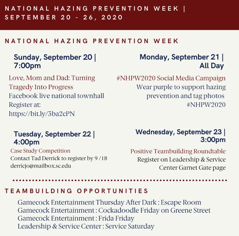 NHPW is ✨NEXT✨week, be sure to check out these great opportunities for you and your chapter! #fraternity #sorority #fraternityandsororitylife #nationalhazingpreventionweek #nhpw2020