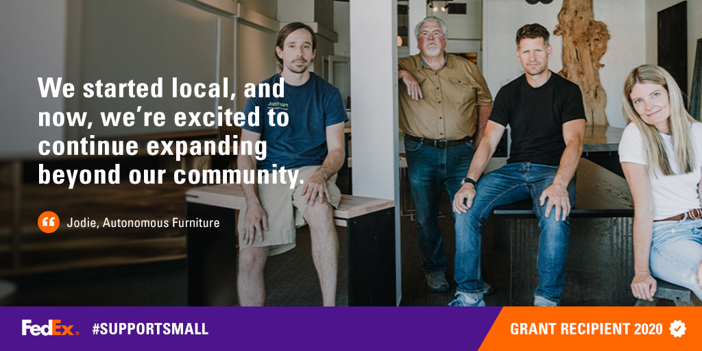 FedExCanada's tweet image. .@AutonomousFC’s goal was to expand their ecommerce experience in 2020 and despite the challenges, they did! We’re excited to see the contemporary wood furniture company building up online sales momentum again, with help from our #SupportSmall Grant. newsroom.fedex.com/newsroom/fedex…