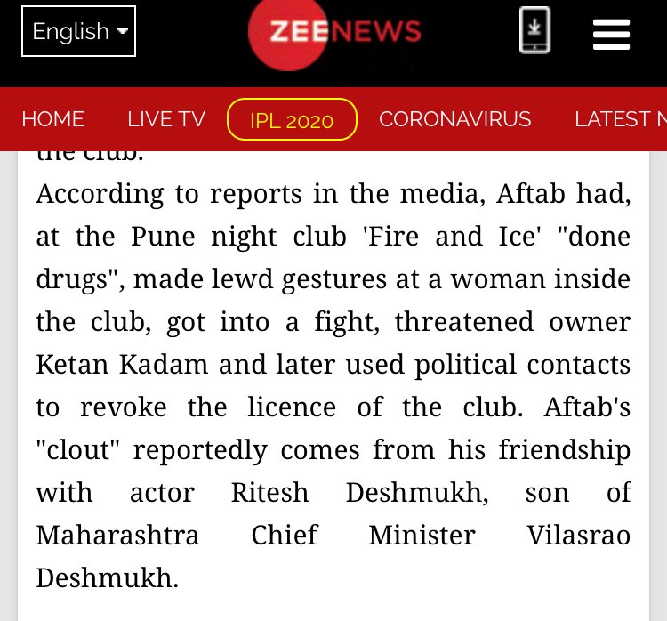 The special court had granted him immunity from prosecution in February 2012 after he went through a de-addiction process. 8. Aftab Shivdasani - In 2005, he was arrested by Maharashtra police from Pune.