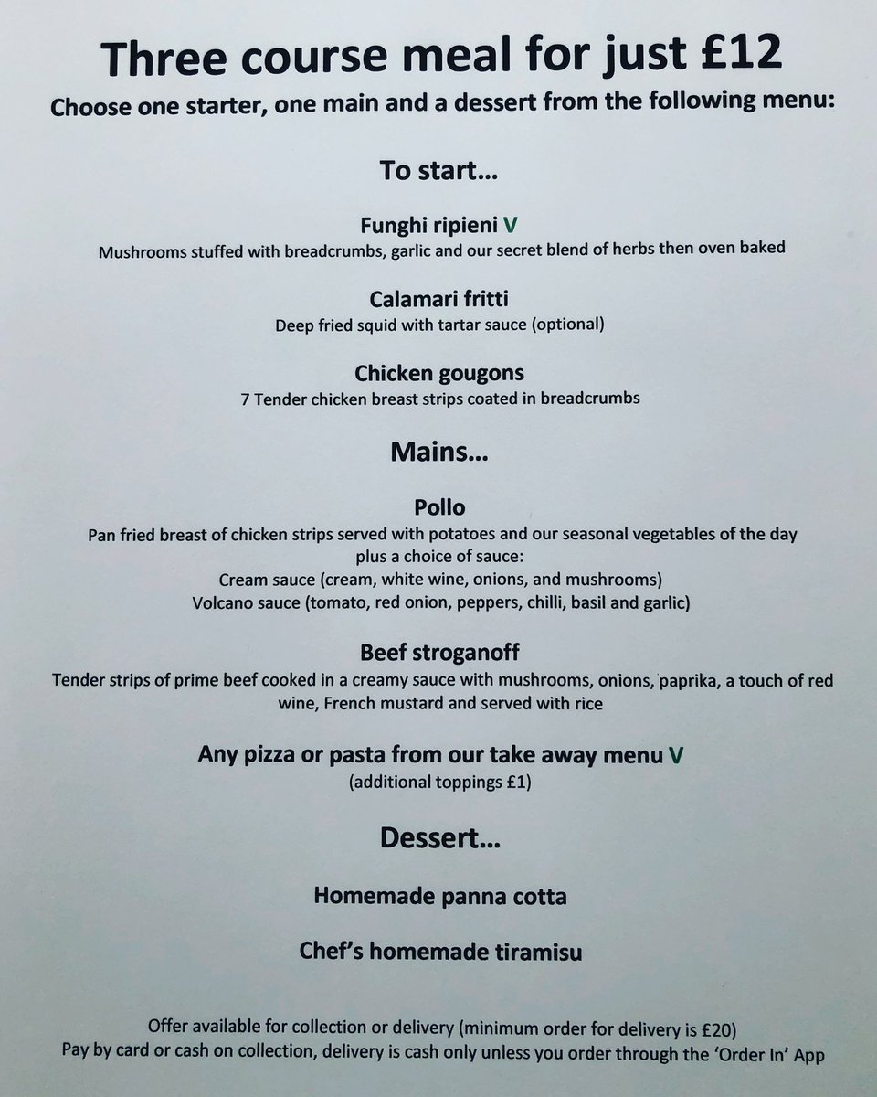 Amazing new deal from <a href="/lacorteleyland/">Franco’s Leyland</a> £12 for 3 courses...choose a starter, main and dessert from our selected menu below..free delivery in #leyland #farington and #lostockhall Minimum order for delivery £20...ring now to order 01772453552