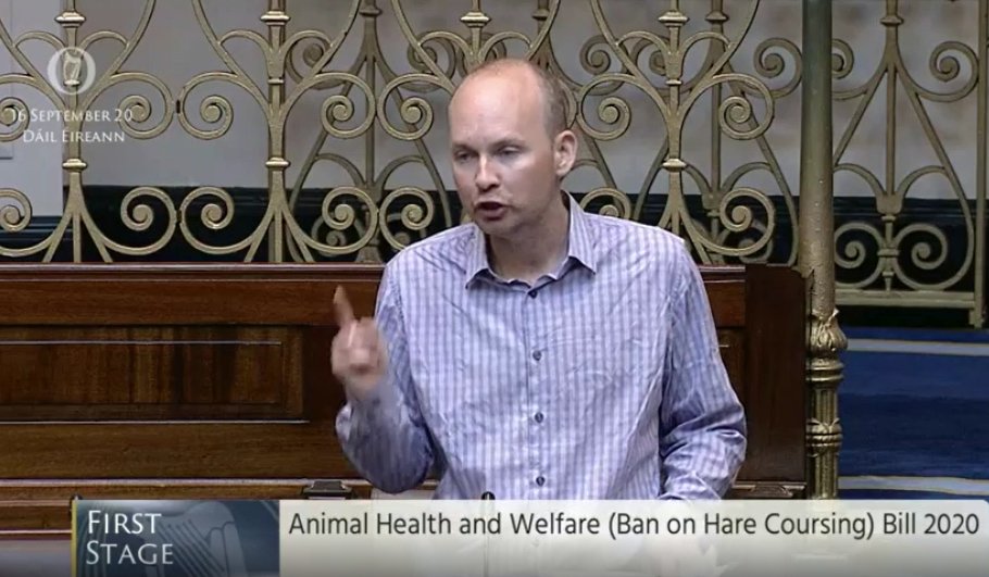 A big THANK YOU to Paul Murphy TD (@RISESocialists @SolidarityIE) for today introducing to Dáil Éireann his Animal Health & Welfare (Ban on Hare Coursing) Bill 2020 which aims to finally ban cruel hare coursing in Ireland facebook.com/banbloodsports… #Ireland #BanHareCoursing