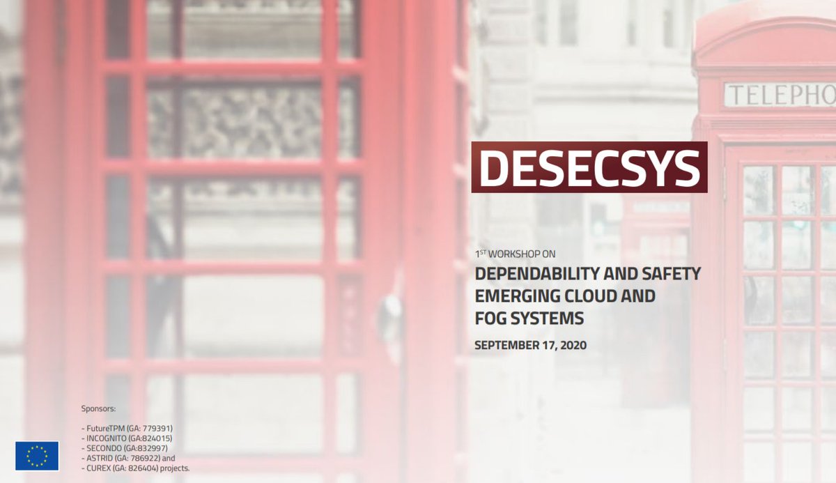 CUREX_H2020's tweet photo. Looking forward to meeting you tomorrow at the #DESECSYS workshop (https://t.co/qElEhDR0yG) that will be held virtually in conjunction with #ESORICS2020
There is still time for registration 👉 https://t.co/BrhfsMa2R9 https://t.co/0kaWL6wOe7