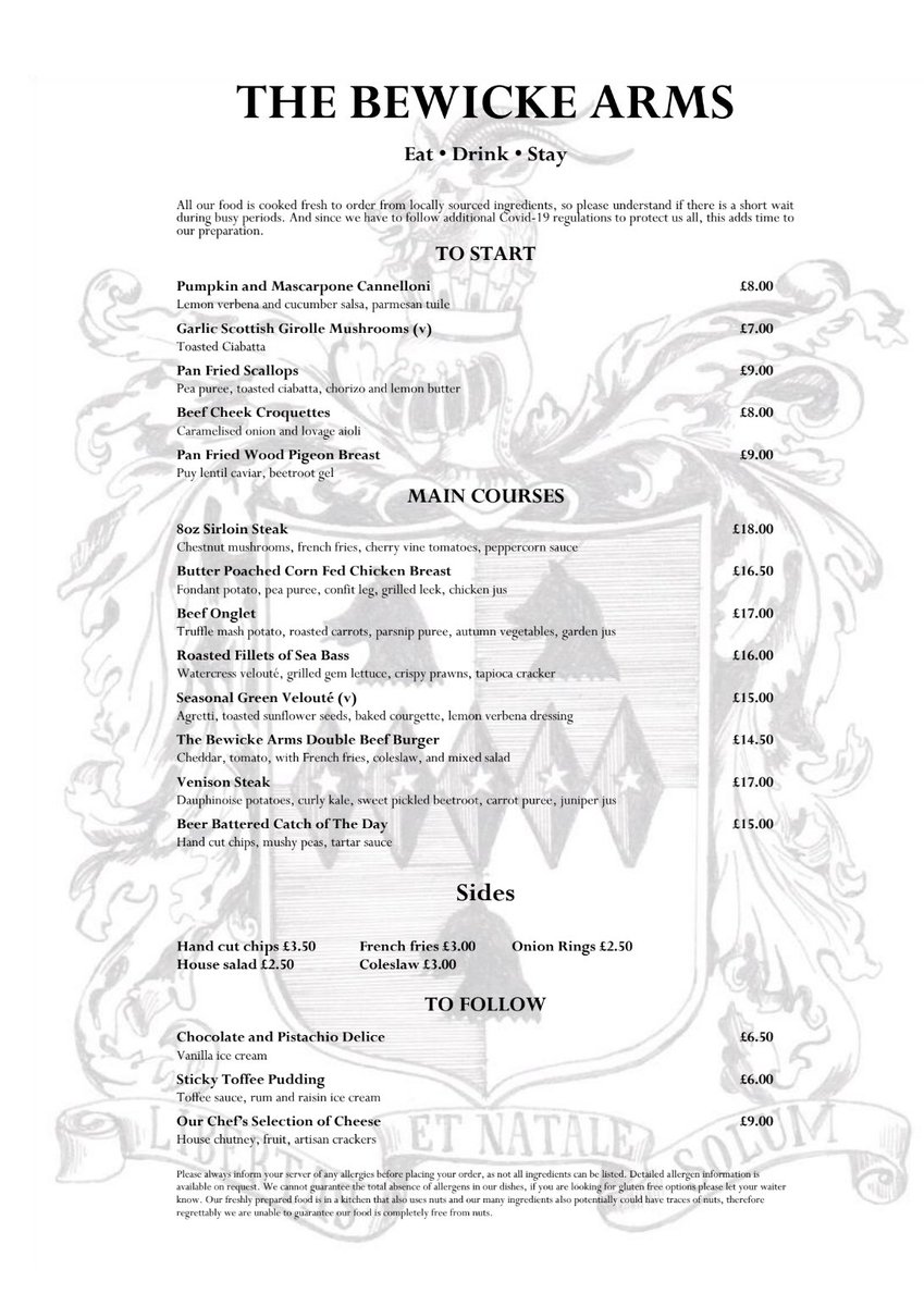 Can’t be bothered to cook this weekend? Well we have you covered! Call us now on 01858 555734 or email bookings@thebewicke.com!

Open Thursday nights, Friday nights, Saturday lunch and dinner and Sunday lunch!

#scallops #girolles🍄 #seasonalcooking #freshcooking #gourmet #local