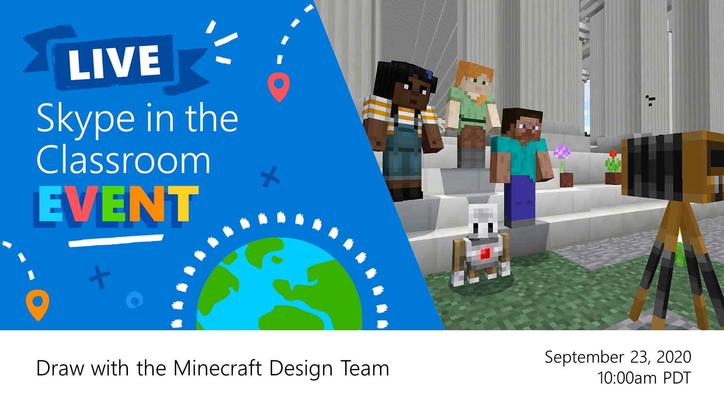 Minecraft Education Edition We Re Just One Week Away From The Skypeclassroom Broadcast Featuring The Minecraft Design Team In This Free Session Your Students Can Learn How Digital Artists Do Their