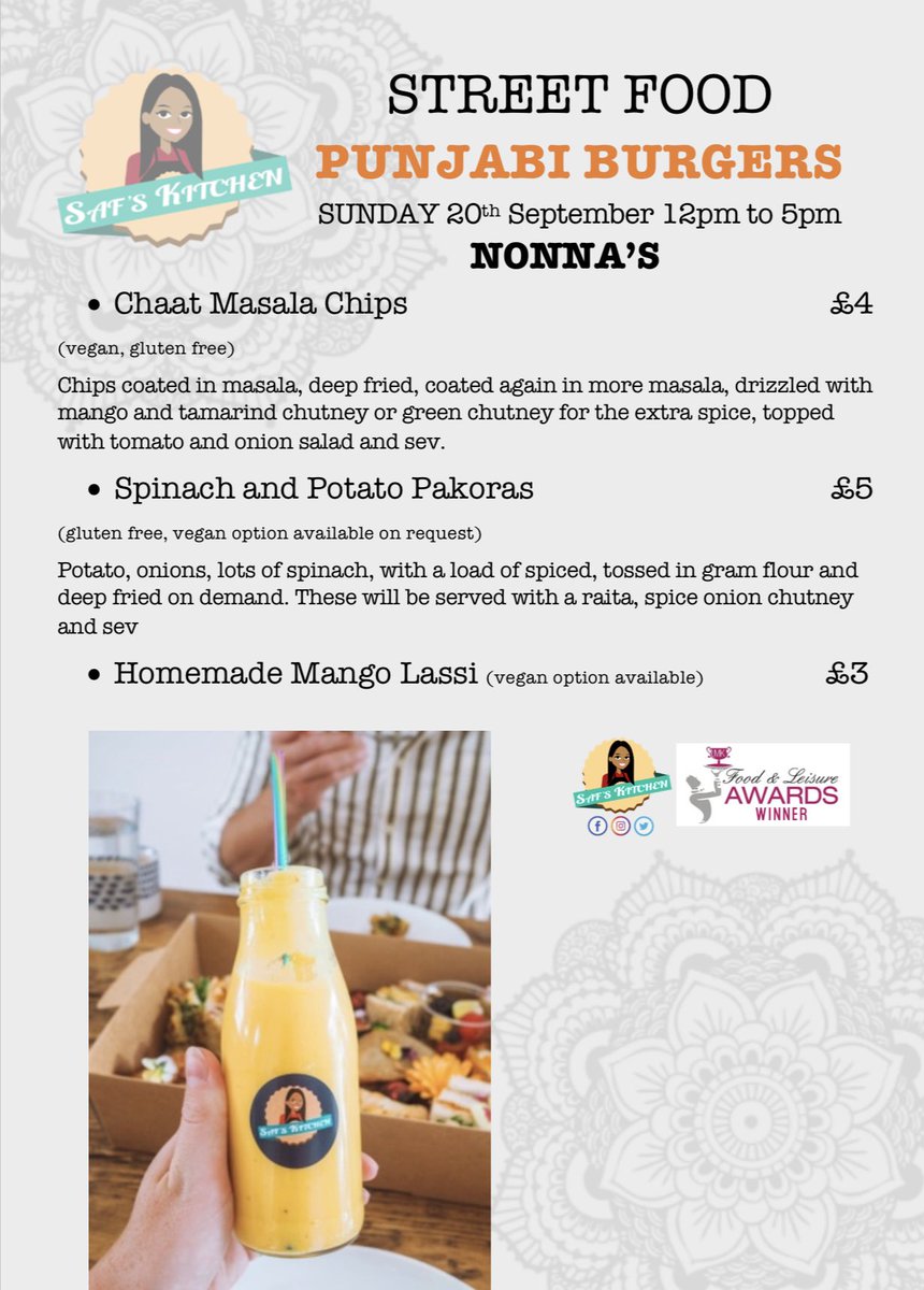 We are BACK with the ultimate PUNJABI BURGERS 🤩 and Chaat Masala Chips 😋this Sunday <a href="/CafeNonnas/">Nonna's</a> 
....
Due to demand of these burgers, we are taking Pre-Orders via DM or text 07790382944. 
.......
Vegan / Vegetarian and Gluten Free Options Available On Request.