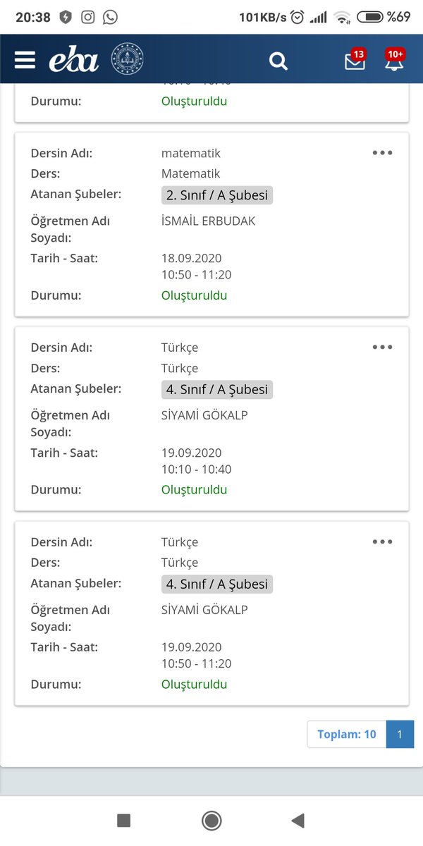 Sayın velim belirtilen saatlerde cep telefonunu öğrenciye ver ki ona ulaşalım. #uzaktaneğitimleokuldayız