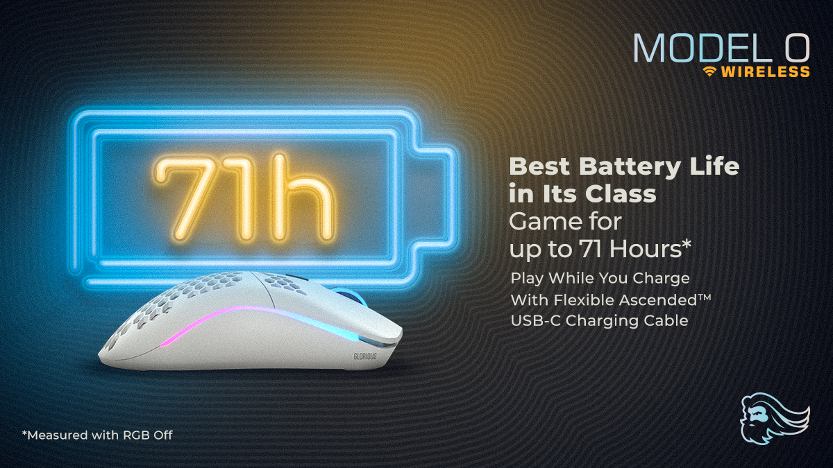 Glorious Pc Gaming The Best Battery Life Of Any Gaming Mouse In Its Class So You Can Keep Owning And Owning And Owning Up To 71 Hours And