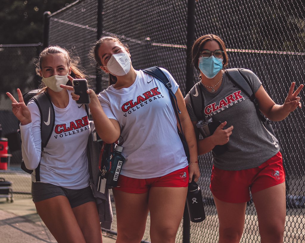 ClarkAthletics's tweet photo. Practice might look a little different these days, but we sure are glad to have it back #MaskUpEgoDown #HealthyClark https://t.co/EPWBelYanC