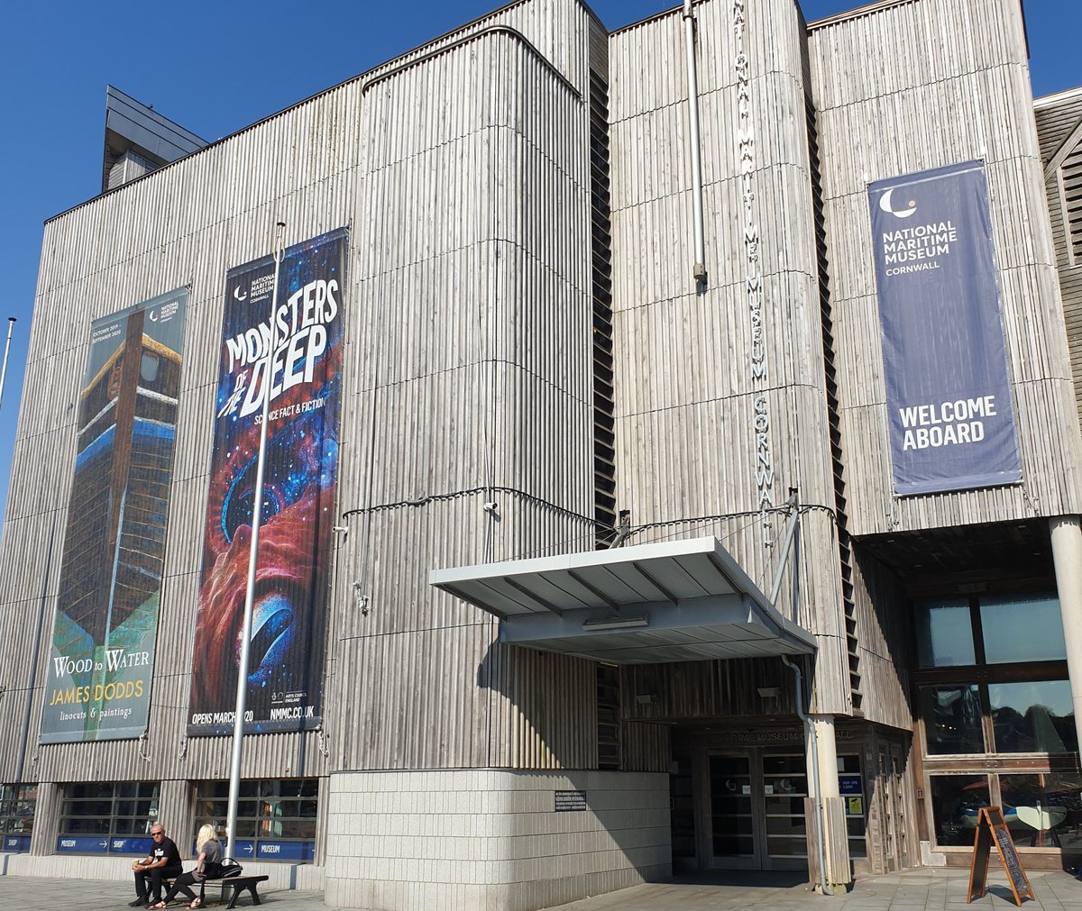 Today saw HRH the Princess Royal visit our  #MonstersoftheDeep exhibition, years in the making, at  @TheNMMC  #Falmouth. I'm guest curator & worked with the museum's Stuart Slade,  @tammy_horton of the National Oceanography Centre - and others - in bringing it all together. Thread...