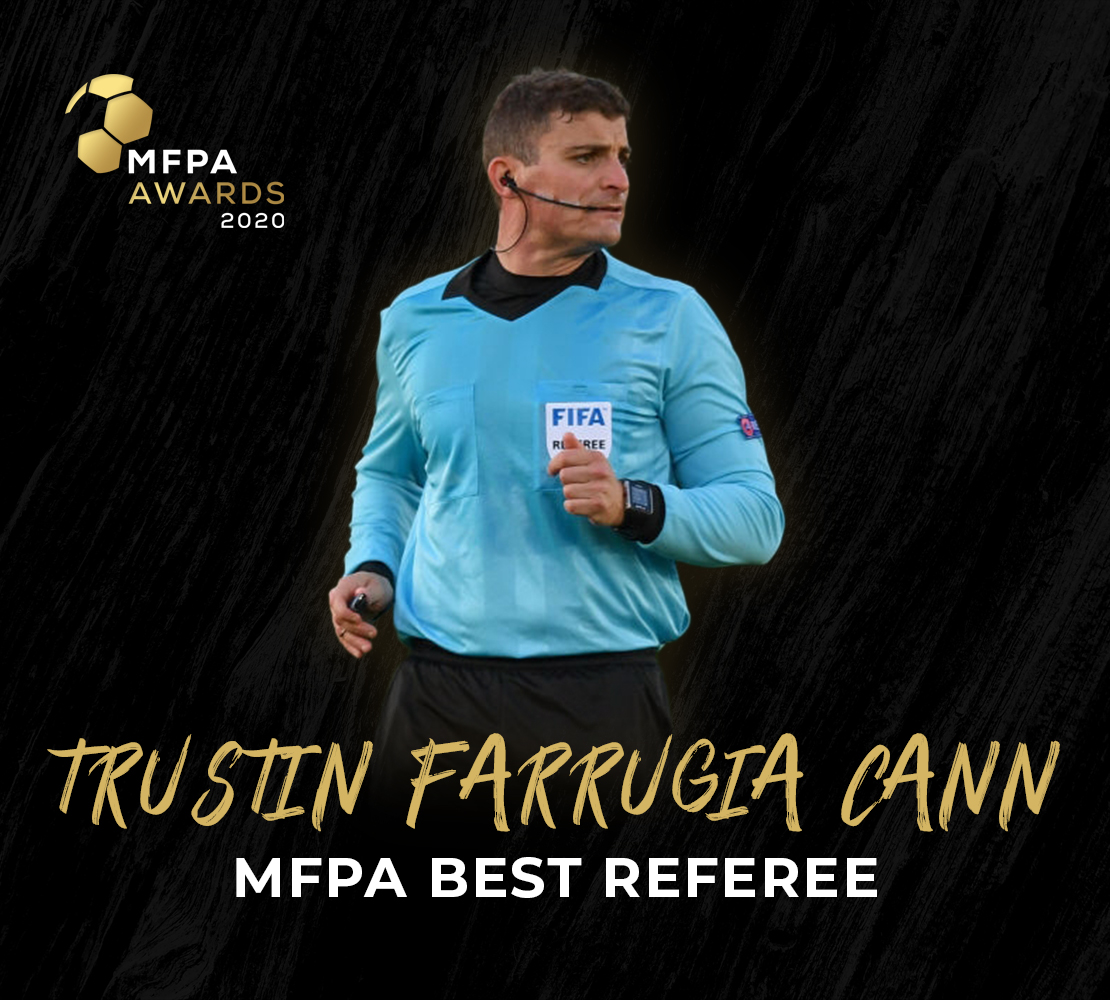MaltaFPA's tweet photo. For the second consecutive season, Trustin Farrugia Cann has been voted as Best Referee by Premier League Players.
#MFPA #MFPAAwards2020 #MFPAAwards #Referee #Football #FootballinMalta #bestreferee #awardseason #celebratingourown https://t.co/iEXrViN7h7
