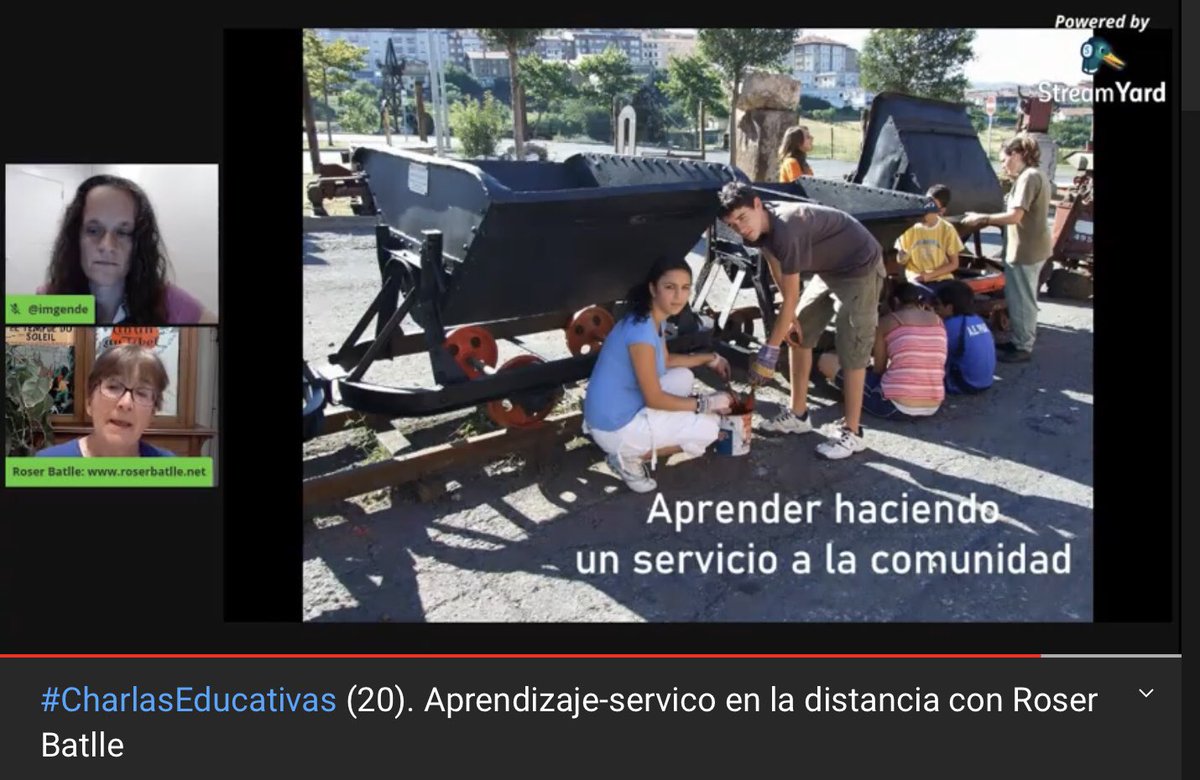En directo #CharlasEducativas (20). Aprendizaje-servico en la distancia con @roserbatlle https://t.co/tSxnRhYoj1 @imgende https://t.co/SlhfyCQNGn