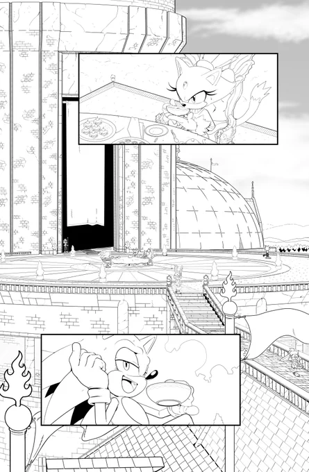 Just throwing out this lineart that I enjoyed creating for Blaze's castle: 

#SonicTheHedgehog #IDWSonic 