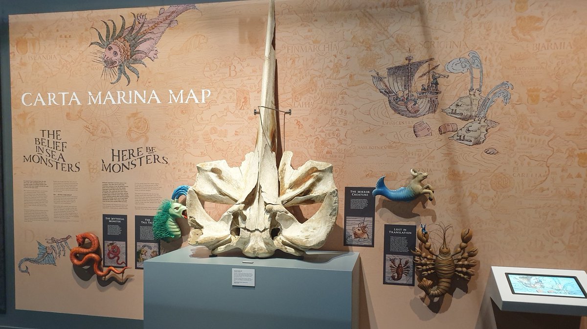 We open with a section on medieval maps... did people of those times believe in the sea monsters shown on maps like the Carta Marina, or were other forces at play? Jenny hanivers, mermaids, sea monks, sea bishops, sea unicorns and more occupy this part of the exhibition...