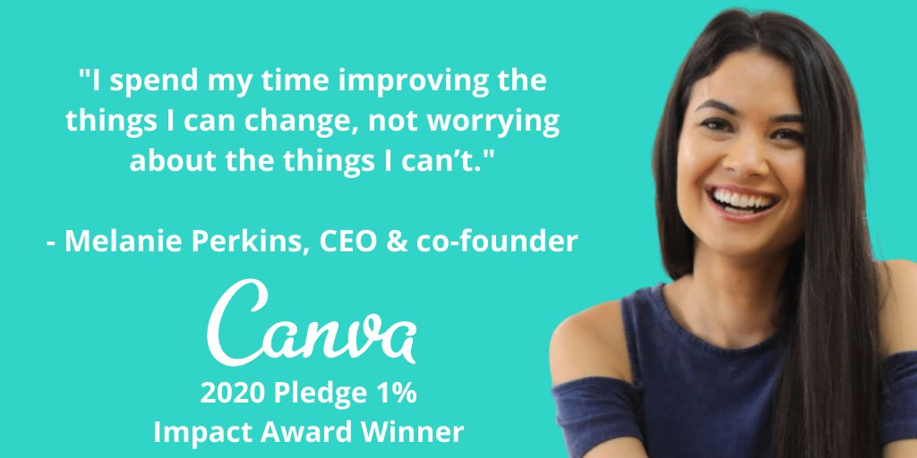 PledgeOne's tweet photo. Congratulations @canva @MelanieCanva on receiving this year's #Cloud100 #Pledge1 Impact Award! Thank you for all that you are doing to deliver and execute programs that are making a measurable, positive impact! @Forbes @BessemerVP @SalesforceVC https://t.co/GOy7E2Opzx