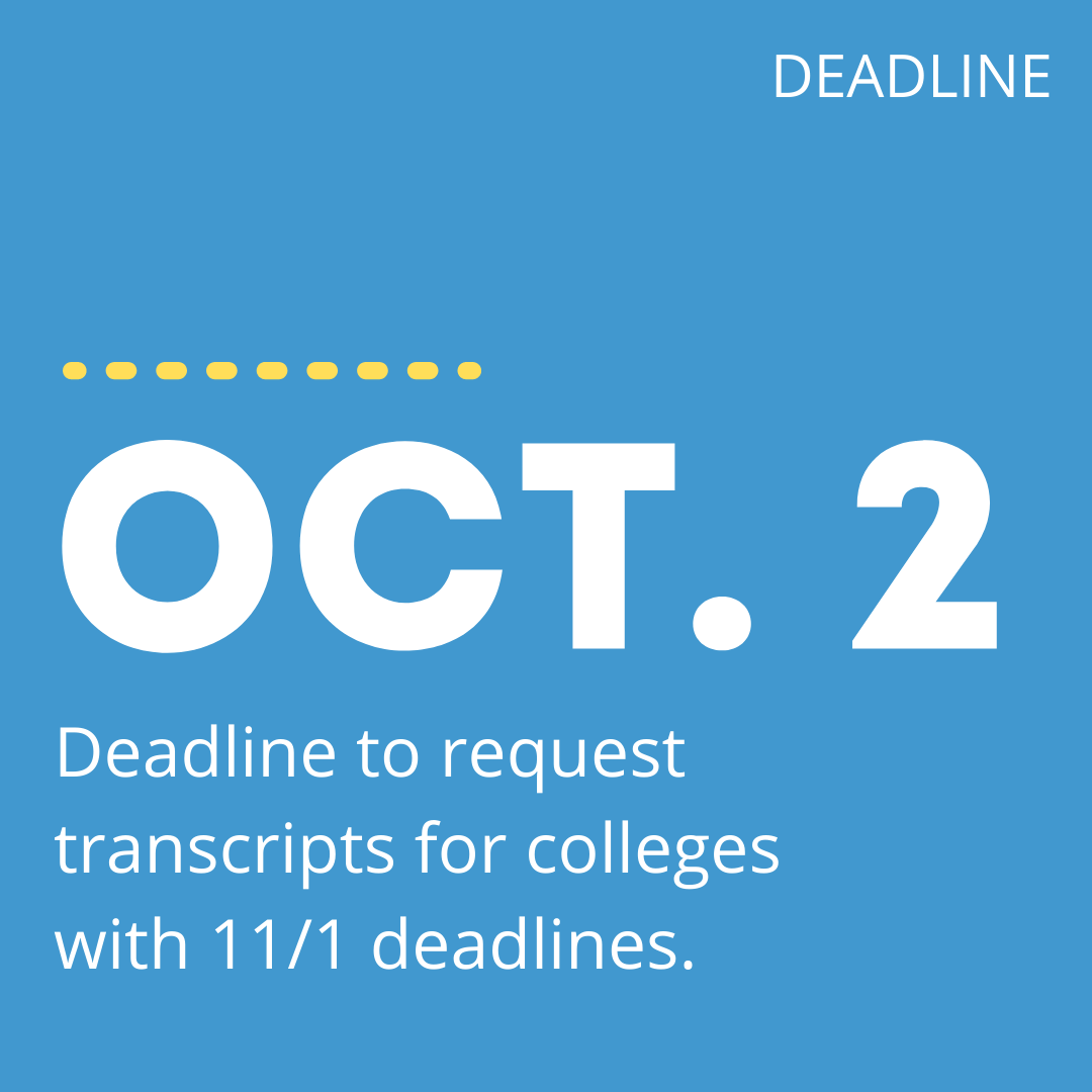 collegetrackswh's tweet photo. Applying to UMD, UMBC, or any other school with an 11/1 deadline? Request your transcripts ASAP! See Google Classroom for instructions or set up a meeting with your assigned staff member for help! https://t.co/uGWyncUFQz