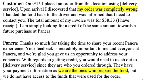 Delivering a winning customer experience is what allows a company to earn the right to service customers. Sometimes, mistakes happen and when they do it is in that moment companies can earn a customer's trust or have their relationship diminished to convenience. <a href="/panerabread/">Panera Bread</a>