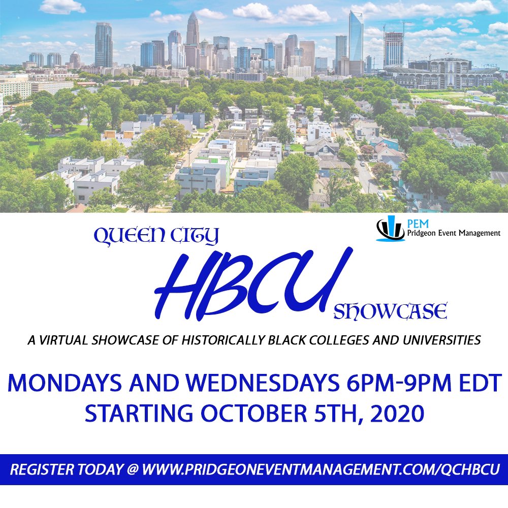 Have 10th-12th grade students in your network? Know recent high school graduates who haven’t made the transition to college yet? Share this flyer regarding our upcoming HBCU Showcase!

pridgeoneventmanagement.com/qchbcu

#HBCU #HistoricallyBlack #VirtualCollegeFair #VirtualEvent