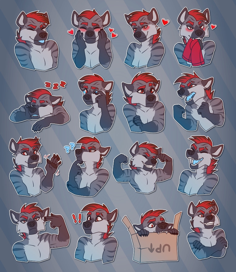 Telegram sticker commission for HyenaHospital on FA!

#ArtWithOpenSource #Inkscape #CommissionsOpen