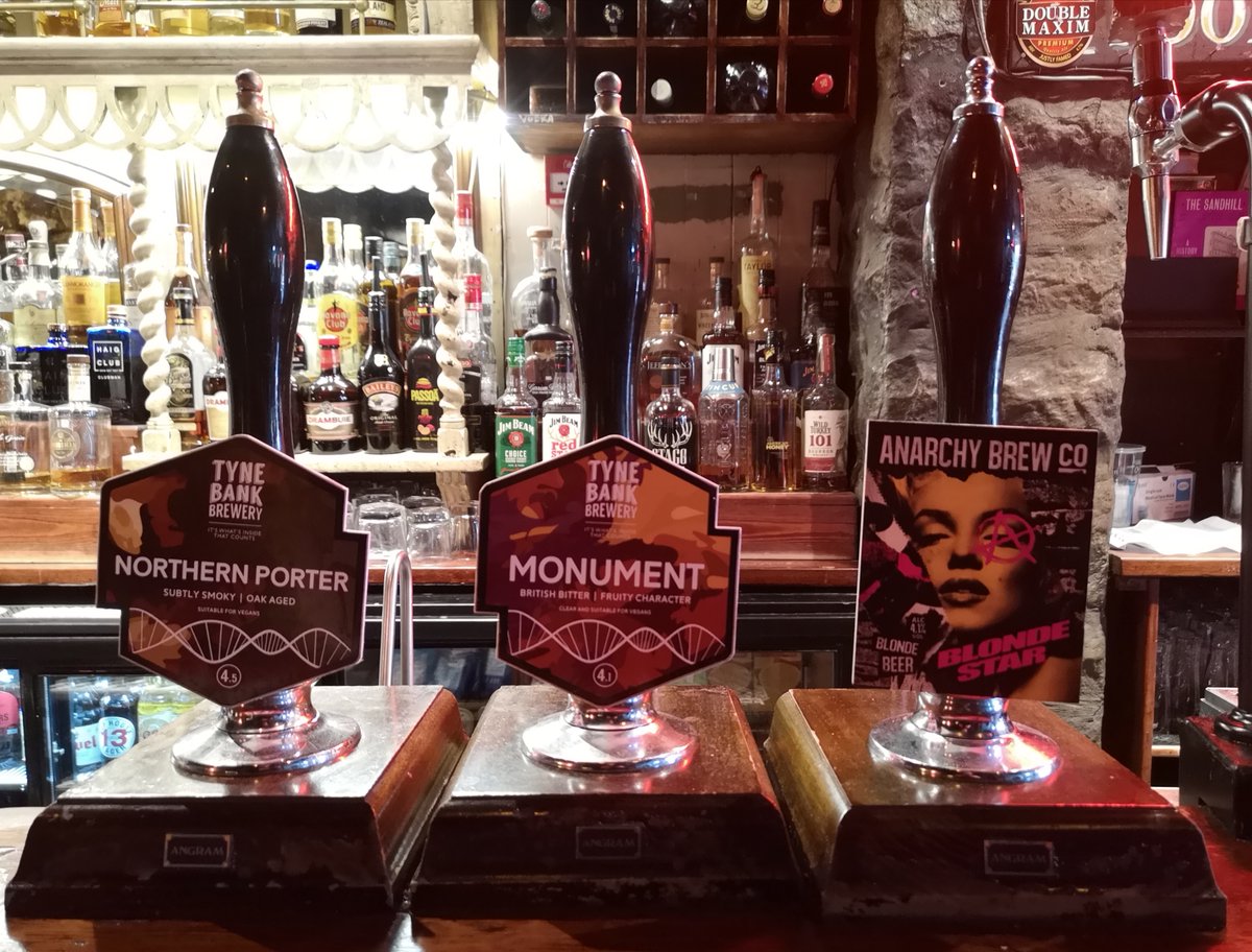 OTB Cask: <a href="/TyneBankBrewery/">Tyne Bank Brewery</a> - Northern Porter 4.5% and Monument 4.1%, <a href="/AnarchyBrewCo/">Anarchy Brew Co</a> - Blonde Star 4.1%.