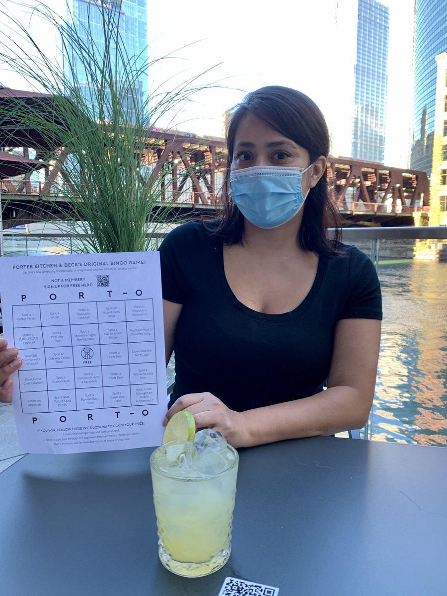 It's a beautiful day to play PORT-O at #PorterKitchenChi! 🍹☀️
