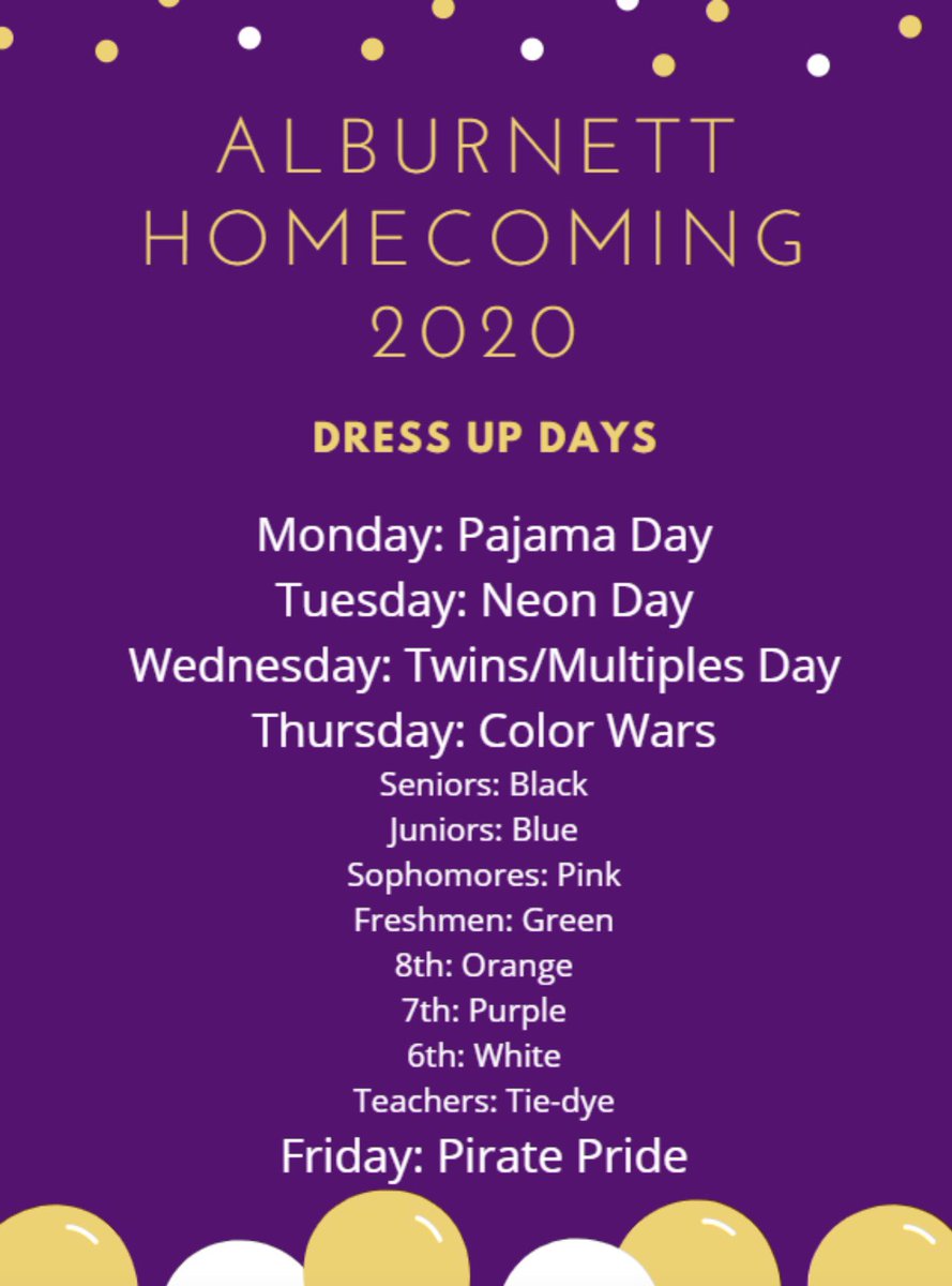 2020 Homecoming Court &amp; Dress Up Days!