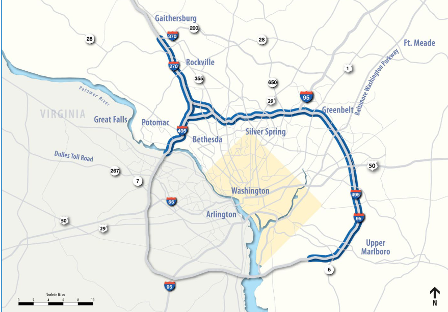 1/ Let's talk about MD's plan to expand I270/I495 using a public-private partnership (P3) and why without fed. mandates to reduce GHGs and expand access to affordable transportation options, states can manipulate the environmental review process to produce a highway-only plan.