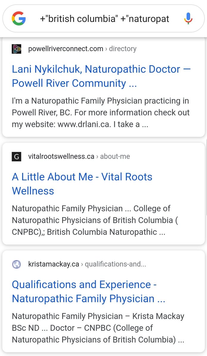 A 5 min Google of "british columbia" and "naturopathic family physician" reveals that many other  @CNP_BC members seem equally misinformed about how to legally advertise.