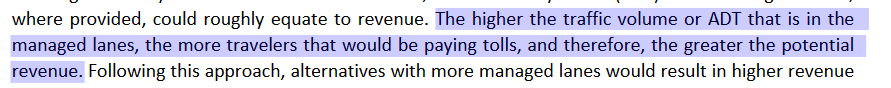 5/ Now let's talk financing. MD is pursuing a P3 deals because it doesn't want to spend any public money or use its bonding capacity, if possible. But this choice has real environmental consequences b/c it leads you to design a project that generates MAXIMUM DRIVING.