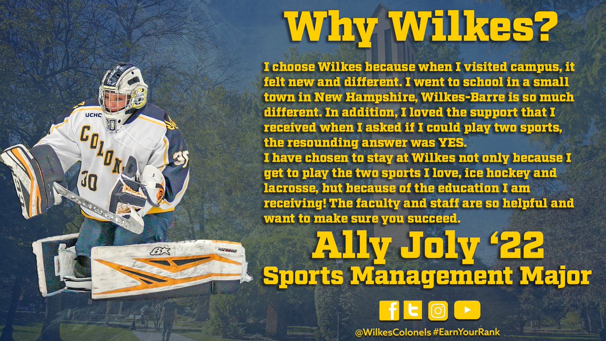 For this weeks #WhyWilkesWednesday, we hear from #WilkesWIH and #WilkesWLAX junior Ally Joly! #EarnYourRank