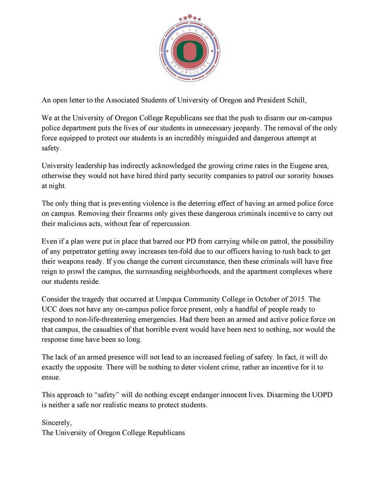 UO College Republicans tweet media
