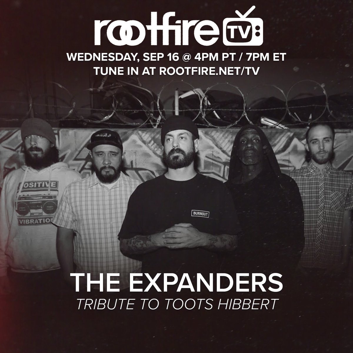 Rootfire_Intl's tweet photo. #RootfireTV - Wednesday, September 16th
Tune in ➡️ https://t.co/4ITVsMjVyK
100% of donations go to the artists or a charity of their choice!
✖️ 4pmPT/7pmET - @TheExpanders Tribute to Toots Hibbert https://t.co/HYh1d0I1O4