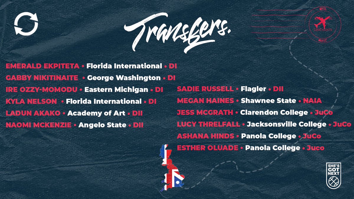 ShesGotNextUK's tweet photo. 🔄🇬🇧 Congrats to all the players who transferred this year onto new beginnings! 

#ShesGotNext https://t.co/AGkW3nUO6i