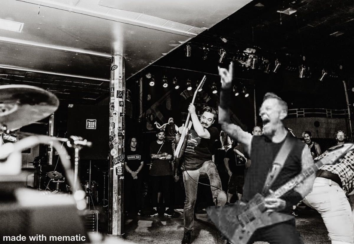 fallhardcore's tweet image. Remembering back to the day a fan begged to play guest guitar with us and we finally relented. Haters will claim it’s photoshopped.