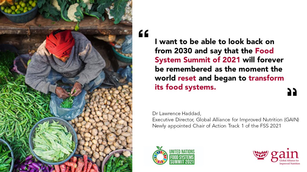 GAINalliance's tweet photo. GAIN amid leading experts to drive five priority areas for @UN #FoodSystems Summit. @l_haddad @Agnes_Kalibata @AminaJMohammed @FoodSystems 👏👏 #FoodSystemSummit2021 #nutrition #foodsecurity https://t.co/Zd15uo6RXi https://t.co/C37at2sTDb