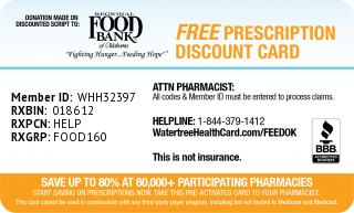 Oklahoma is one of the hungriest states in the nation, where 1 in 4 children struggles with hunger every day. To get a free prescription discount card benefitting the <a href="/RFBOK/">RFBOK</a>, visit: watertreehealthcard.com/feedok/