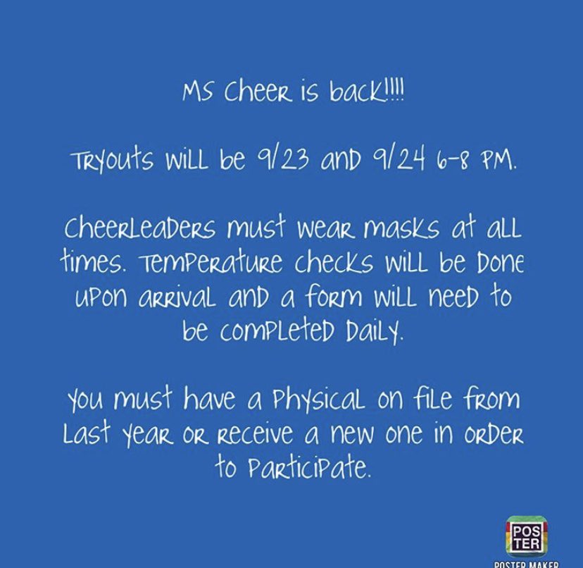 fraser_middle's tweet photo. Spread the word!! We’re back!💙💛 please message us with any questions! https://t.co/bWEVJ5cvHg