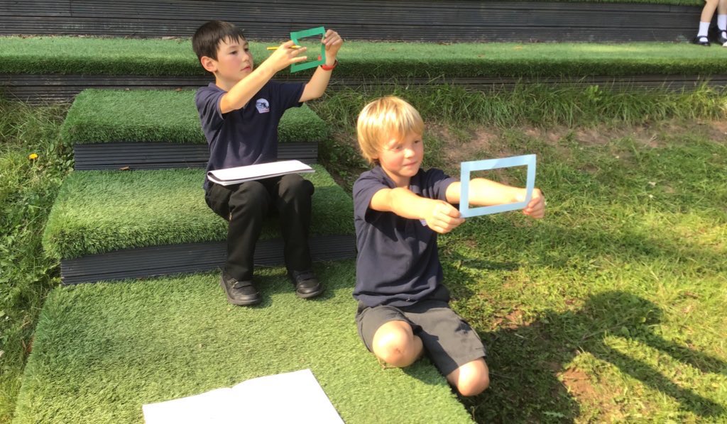 GoodrichCESch's tweet photo. Woodpeckers have been developing their sketching skills today. First they started with continuous lines and then used view finders to find interesting aspects of our environment to sketch. #GSwoodpeckers #GSart https://t.co/a5oVlm9Bwv