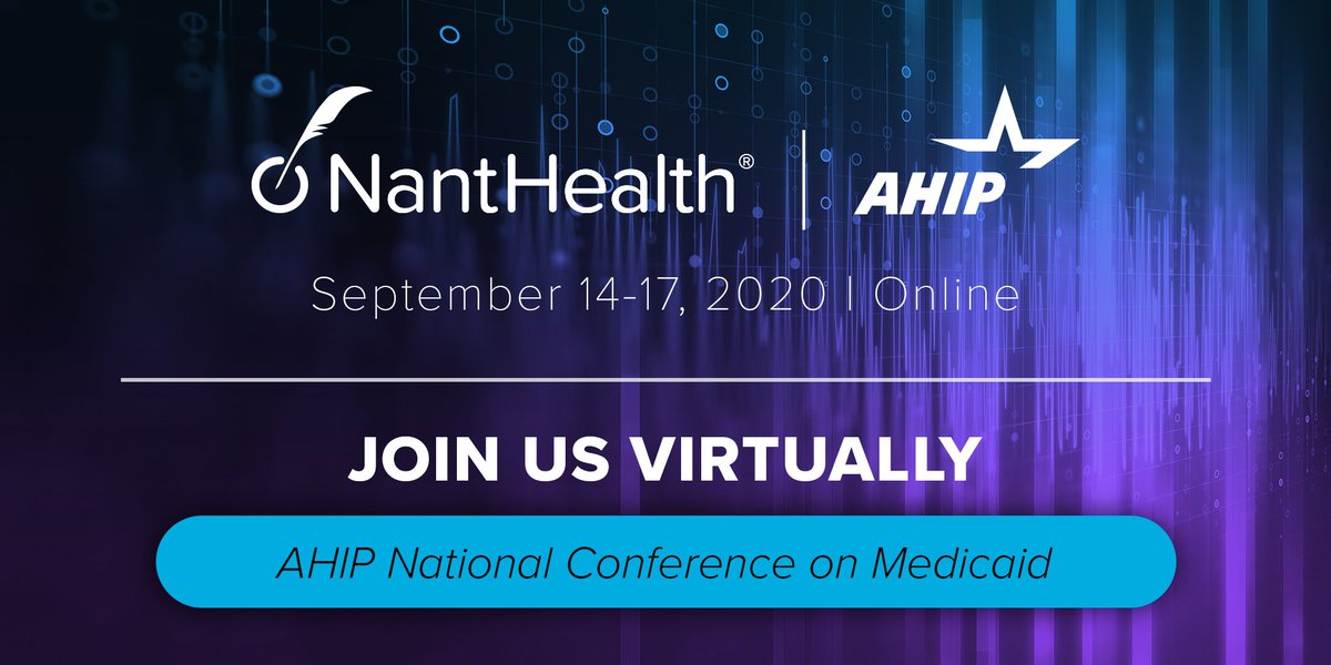 NantHealth's tweet photo. We’re already halfway through this year’s #AHIPMMD National Conference on #Medicaid. We are looking forward to hearing more about how to address the Medicaid population during the COVID-19 #pandemic. Check out the full agenda: https://t.co/0tbpOsAL8k https://t.co/qAtrQgaZ6X