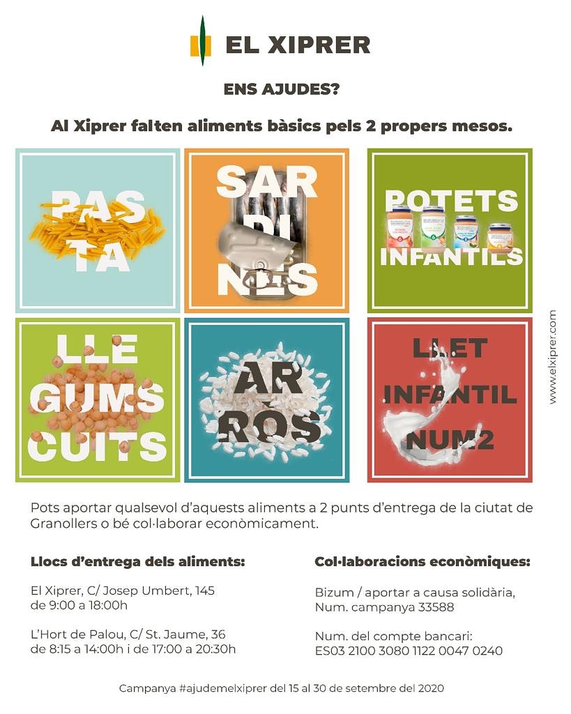 fundacioxiprer's tweet photo. A @fundacioxiprer ens calen tots aquests aliments per poder seguir garantint lots saludables i dignes pels que ho necessitin. Col.labora-hi! #ajudemelxiprer #somesencials #emergenciasocial #Granollers https://t.co/hoNX0tOaqV