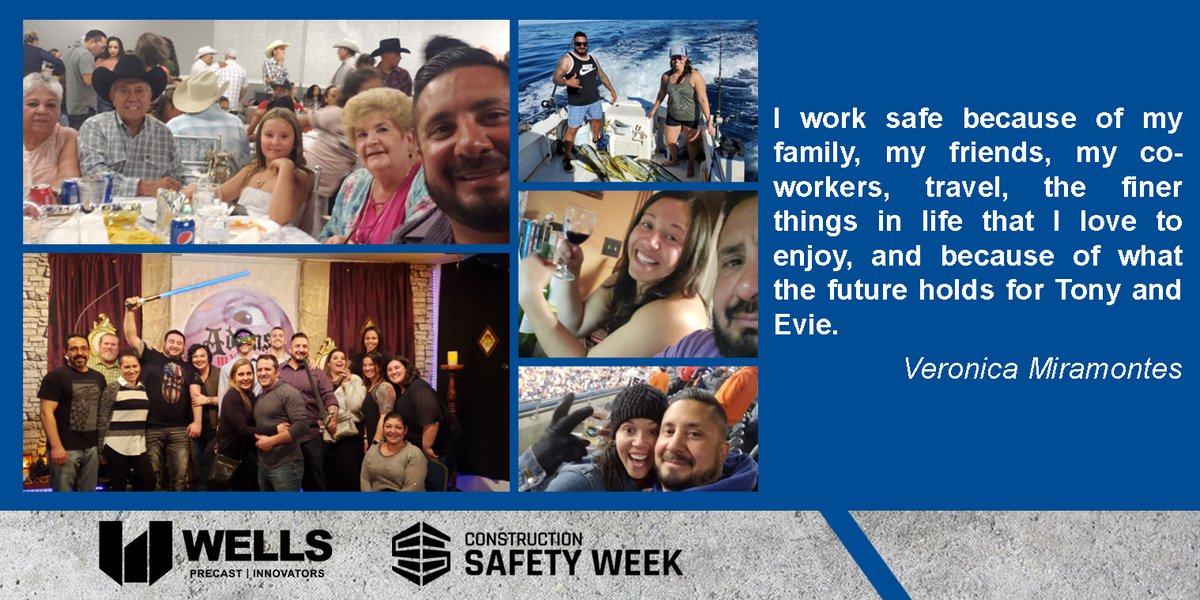 WellsConcrete's tweet photo. Why do you work safe? Veronica likes to enjoy time with her family and looks forward to everything the future will bring for them. Thank you for staying safe, Veronica! #ConstructionSafetyWeek #SafetyWeek2020 #LifeAtWells https://t.co/8BC0I2Brnd