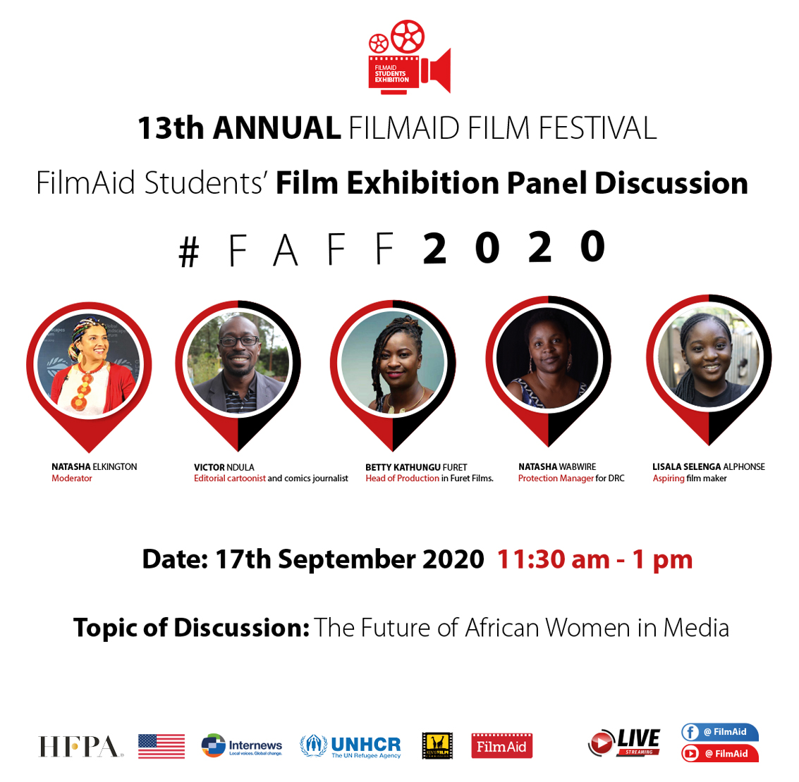 UNHCR_Kenya's tweet photo. Join #FAF2020 panel discussion on "The Future of African Women in the Media," tomorrow, Thursday 17th Sept at 11.30 a.m. to 1 p.m on this link.
https://t.co/45fVBphQM6 https://t.co/7QpY5OoGEG
