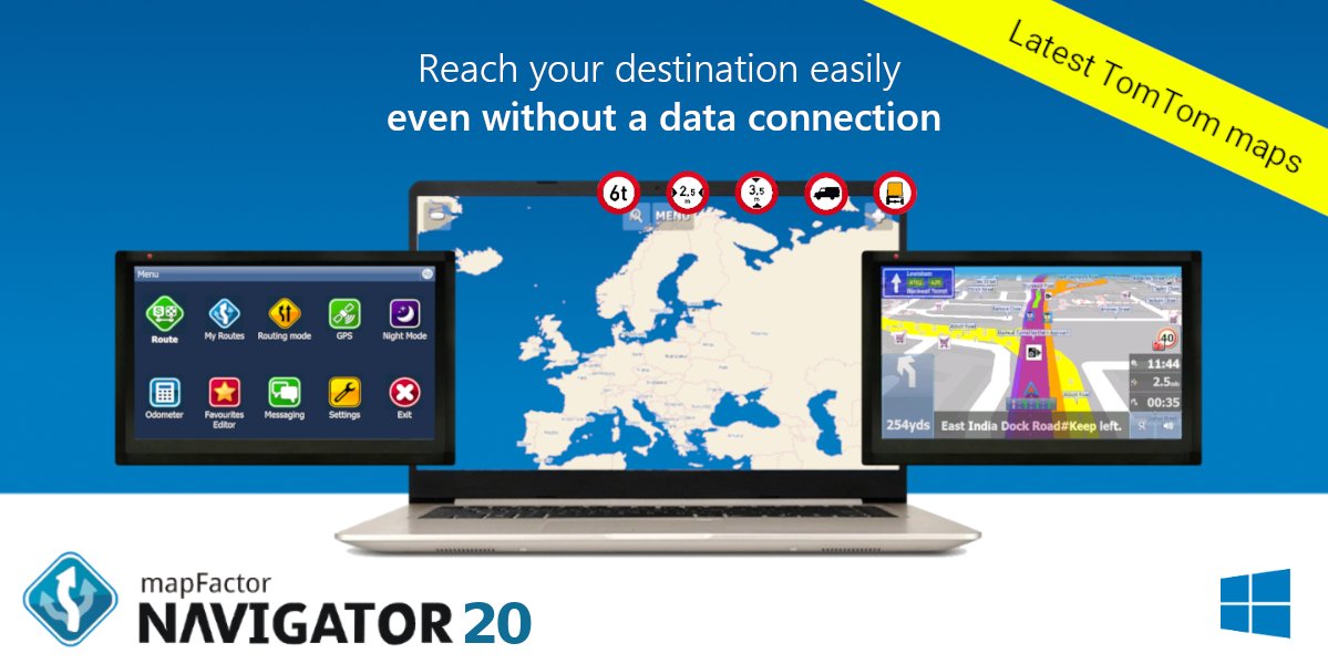 mapfactor's tweet image. Great #news !
We&apos;ve just released new version of #mapfactor #NAVIGATOR 20 for #Windows and #WinCE devices with the latest #TomTom #maps , as well as MapExplorer 20.
Available now in our e-shop: mapfactor.com/en/shop/

#gpsnavigation #GPS #navigation