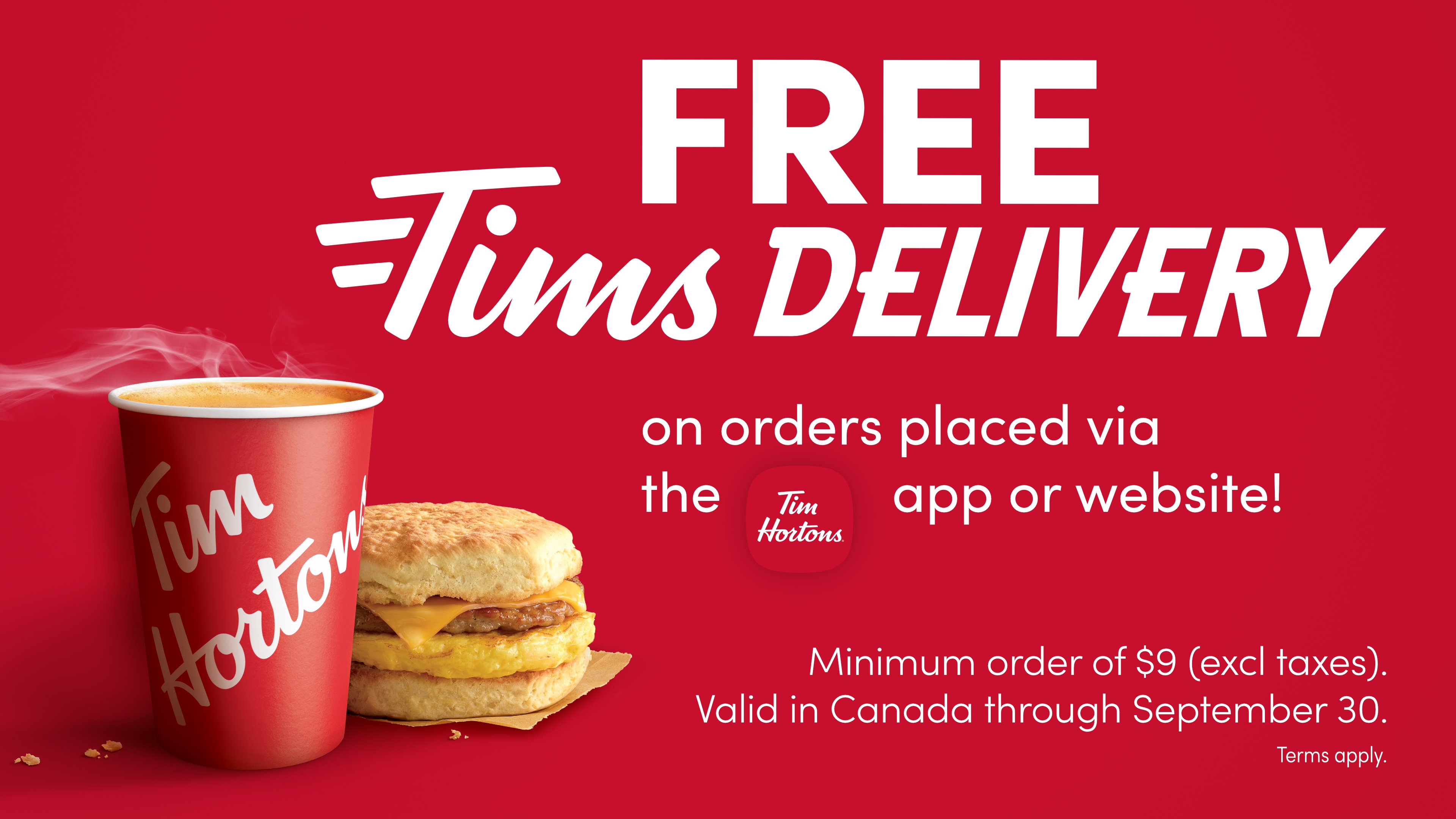 Tim hortons delivery deals