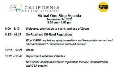 Own or operate #heavydutydiesel #trucks in #California? Join #CalCAP for @AirResources 9/24/20 🆓 One-Stop Truck Virtual Event! Registration info ➡️ bit.ly/31QYB6e

ALSO #CalCAPlenders register to be a vendor⬇️ docs.google.com/forms/d/e/1FAI…
👀 agenda below for event details!