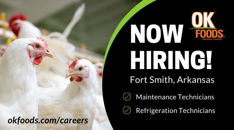 NOW HIRING in Fort Smith, Arkansas! Help us continue to nourish the world by applying online at okfoods.com/careers.

#joinourteam #nowhiring #nourishtheworld #okfoods