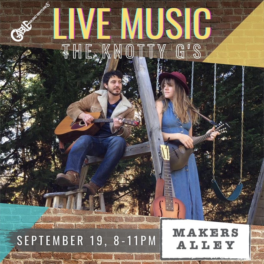 Saturday night <a href="/GableMusic/">Gable Music Ventures</a> welcomes <a href="/TheKnottyGs/">The Knotty G's</a> to Makers Alley #inWilm. FREE SHOW: inwilmde.com/events/knotty-… #WilmDE