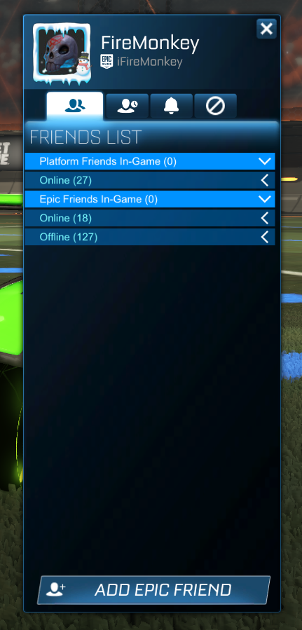 Firemonkey Fortnite Intel The Rocket League Friends List Will Now Show Your Platform Specific Friends Friends On Whatever Device You Re Playing On And Your Epic Games Friends With